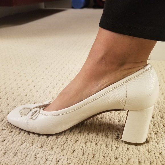 prada block heel pumps